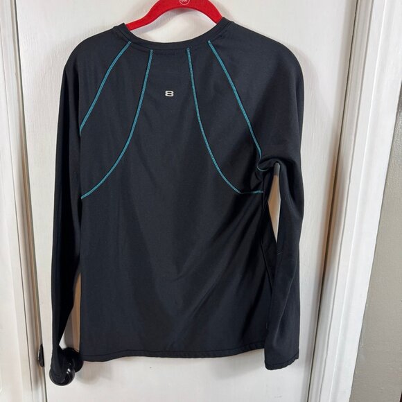Layer 8 Performance Qwick-Dry Long Sleeve Base Layer Top – Black with Teal - Picture 7 of 7